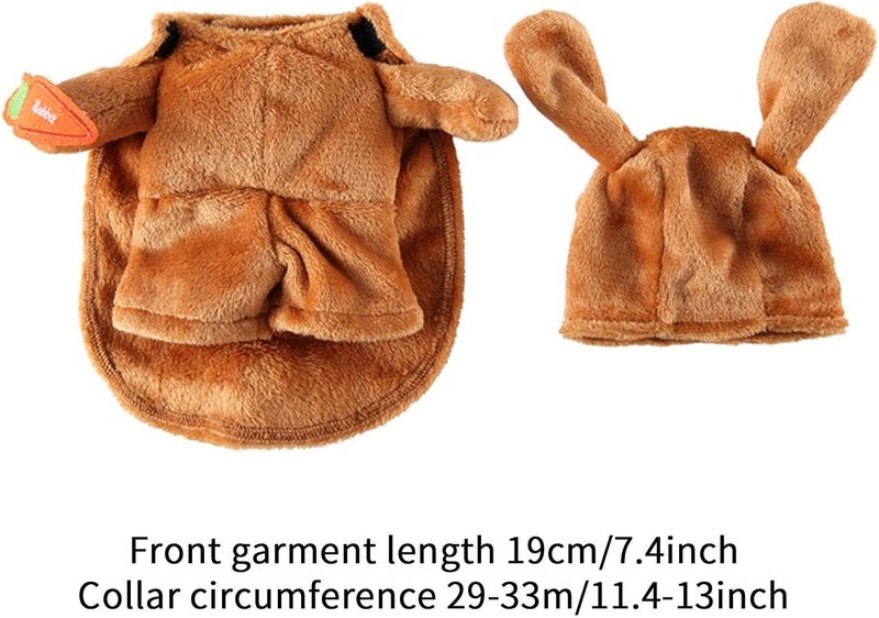 woobles Pet Cosplay Dress | Pet Cosplay Costume Dress | Puppy Dog Cat Warm Brown Rabbit Pirate Dress Outfits Animal Autumn Winter Clothes - Image 4